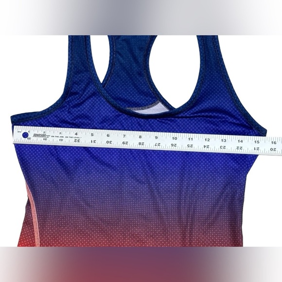 Athleta‎ Sum 16 Tank Top Womens Size XS Running Gym Workout Blue Orange Ombre - Picture 5 of 8